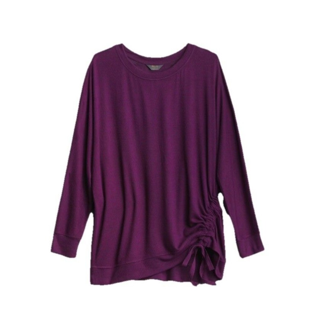 Mix By 41 hawthorn Orly Ruched Side Brushed Knit Top 2x Purple Stitch Fix